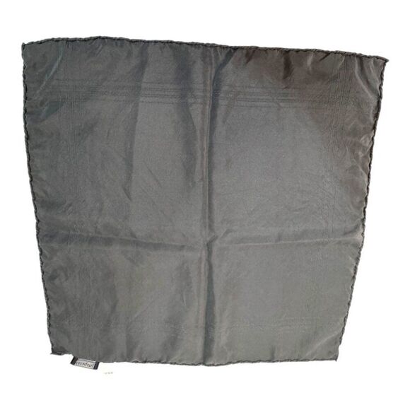 Vintage Burberrys Pure Silk Black Pocket Square Mens Formal Made England Scarf - Picture 3 of 5